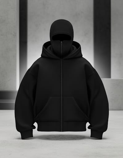 Balaclava Ninja Zipper Hoodie