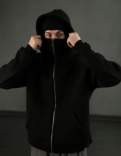 Balaclava Ninja Zipper Hoodie